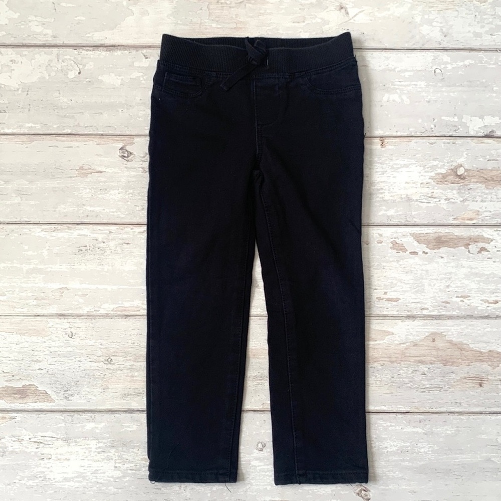 Kids 4T Black Elastic Waist Pants Unisex Boys Girls Arizona Jean Co. Size 4